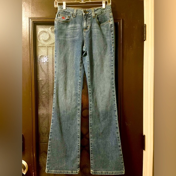 RARE NFL DENIM KC Chiefs Womans Jeans / Pants / Bottoms Kansas City 2 Bootcut - Picture 2 of 11